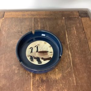 Vintage otagari 17” Round Swan Pottery Ashtray